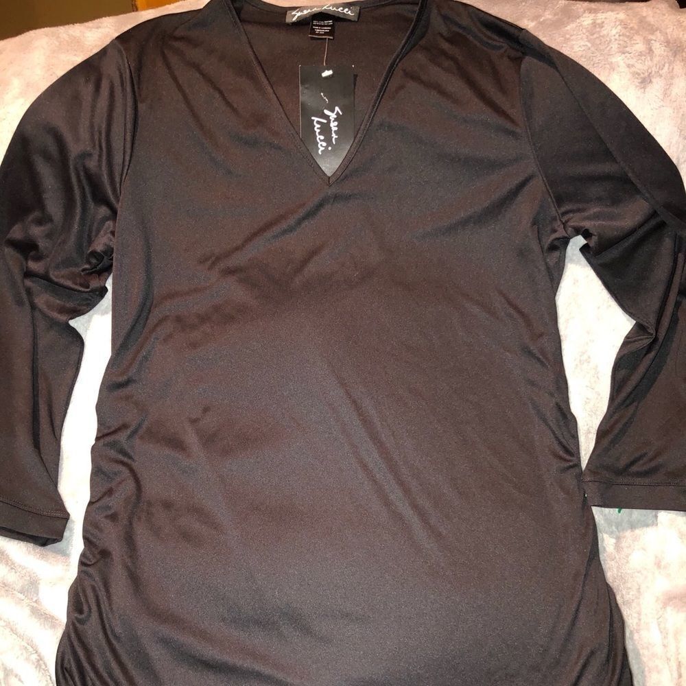 𝅺nwt Womens Medium Susan Lucci LS V-Neck Blouse
